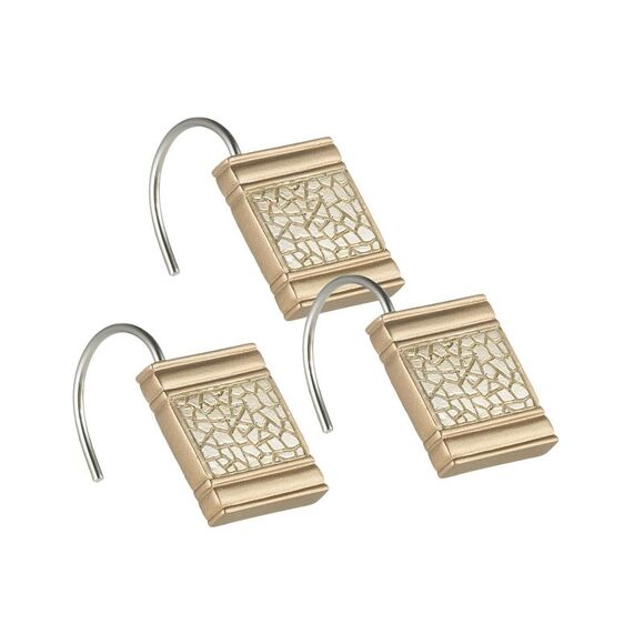 Sweet Home Collection Sinatra Fabric Shower Curtain and Hook Set - Picture 2 of 3